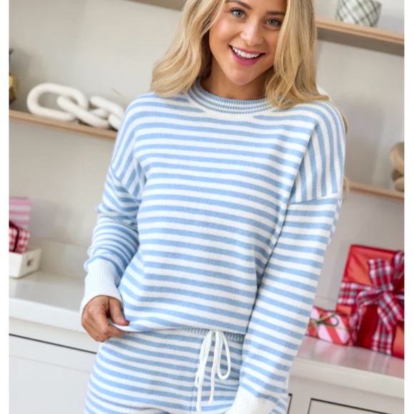 Pink Lily Sweaters - Pink Lily Stripped Sweater